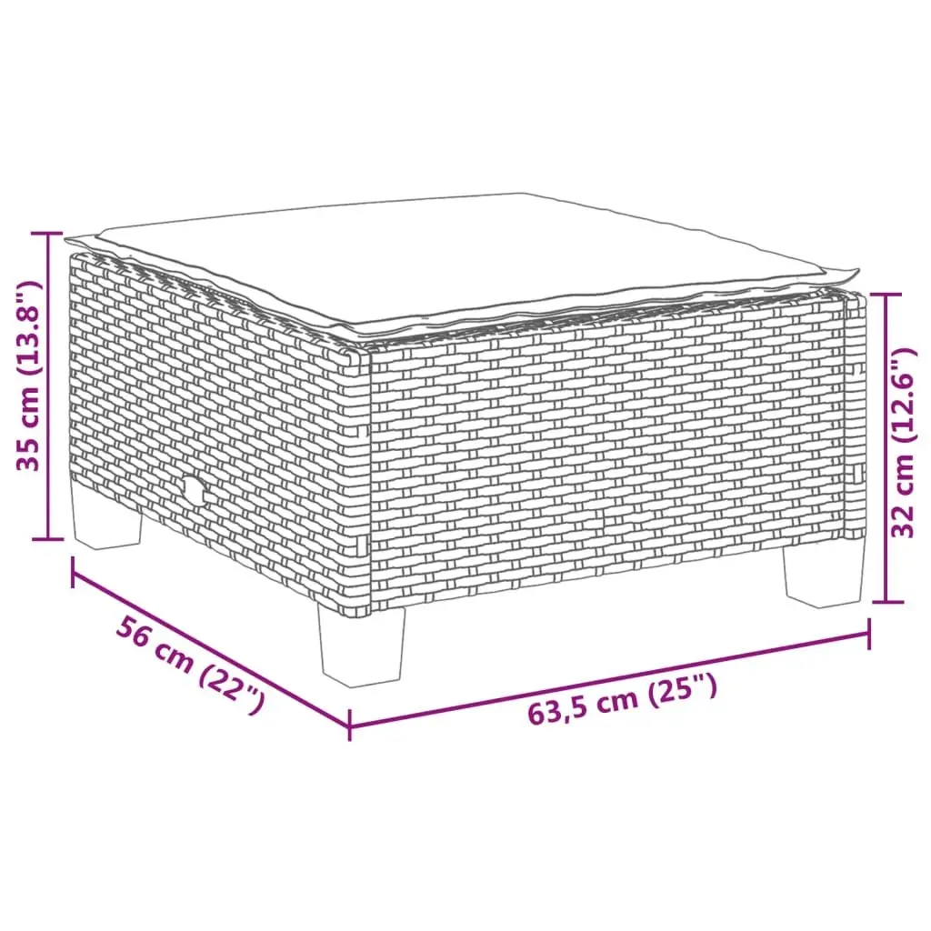 Garden Sofa Set Black 8 Pieces PE Rattan Outdoor Furniture with Cushions