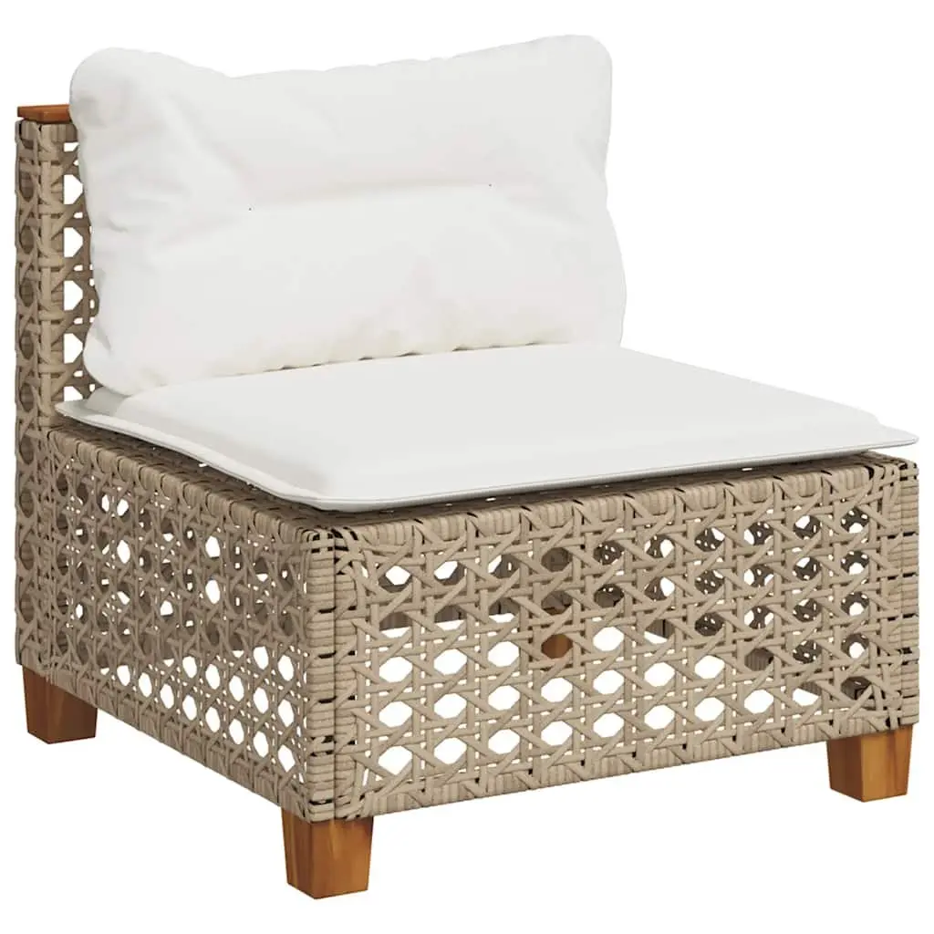Beige Outdoor Modular 7 Piece Sofa Set with Cushions Garden Furniture Patio Seating