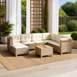 Simple and Stylish 8 Piece Outdoor Sofa Set with Cushions