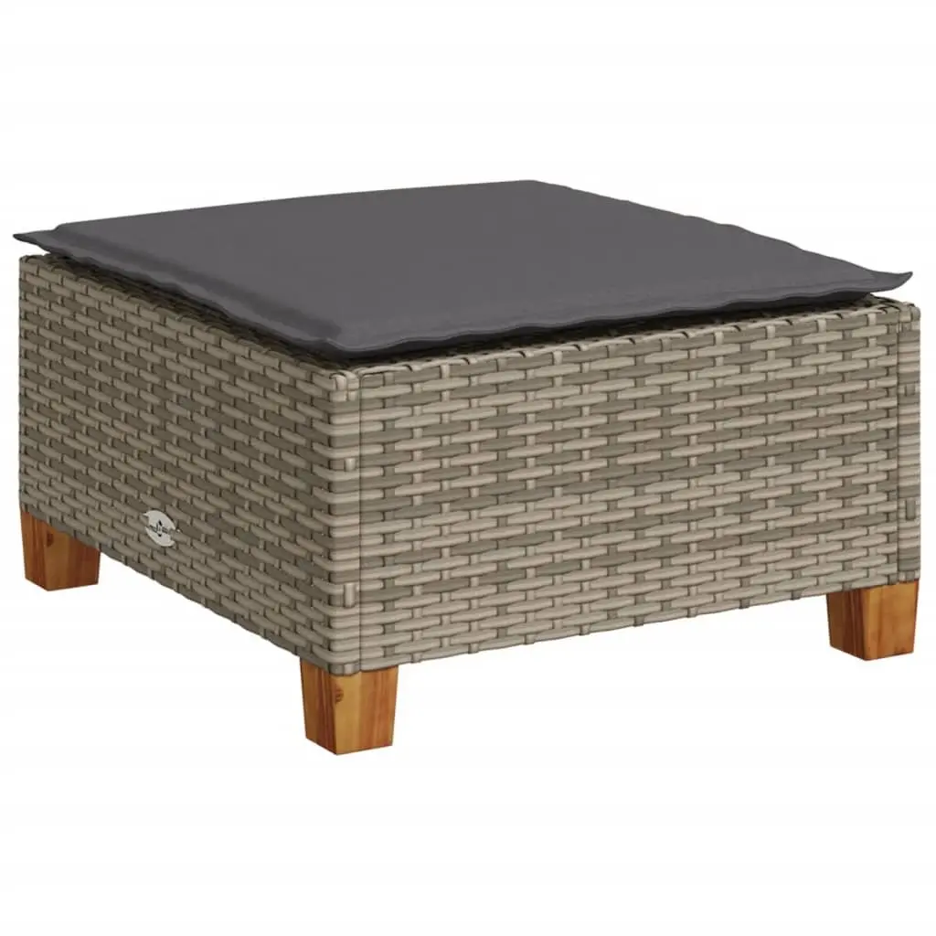 Garden Sofa Set 6 Piece Outdoor Furniture Patio Grey Poly Rattan with Cushions