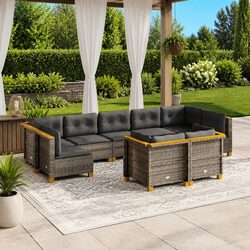 Compact 9 Piece Garden Sofa Set for Cozy Gatherings