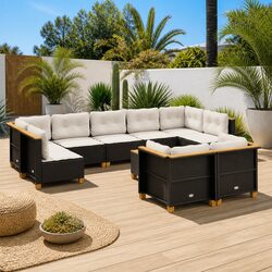 Concise 10 Piece Outdoor Sofa Set for Relaxation