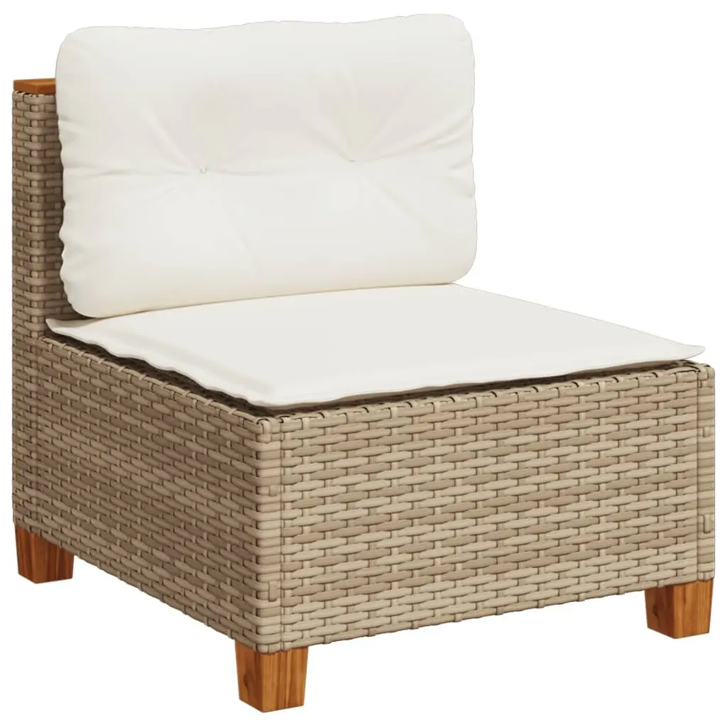 Garden Sofa Set 10 Piece Outdoor Furniture Beige with Cushions Patio Seating