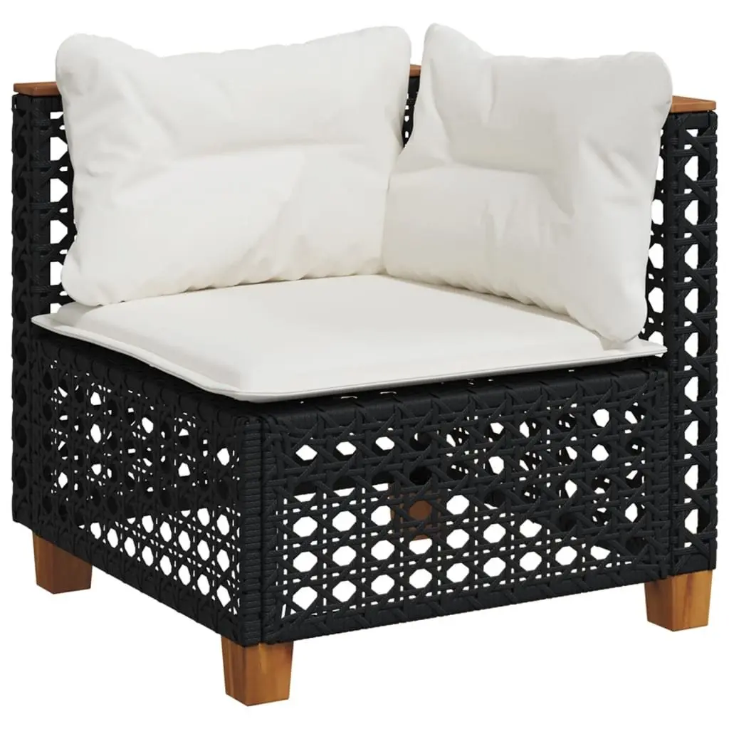 Outdoor Garden Sofa Set 10 Piece Patio Furniture with Cushions Black Modular