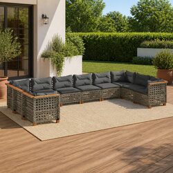 Concise 10-Piece Outdoor Sofa Set, Modular Design