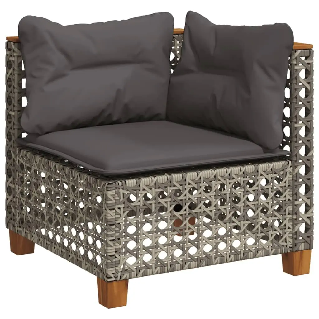 Garden Sofa Set 10 Piece Outdoor Furniture Grey Poly Rattan Modular Cushions