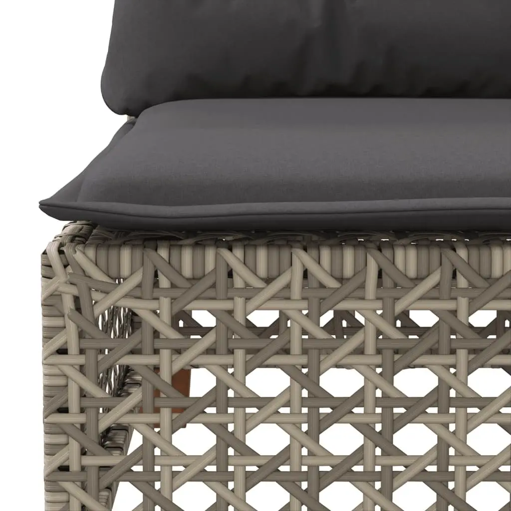 Garden Sofa Set 10 Piece Outdoor Furniture Grey Poly Rattan Modular Cushions