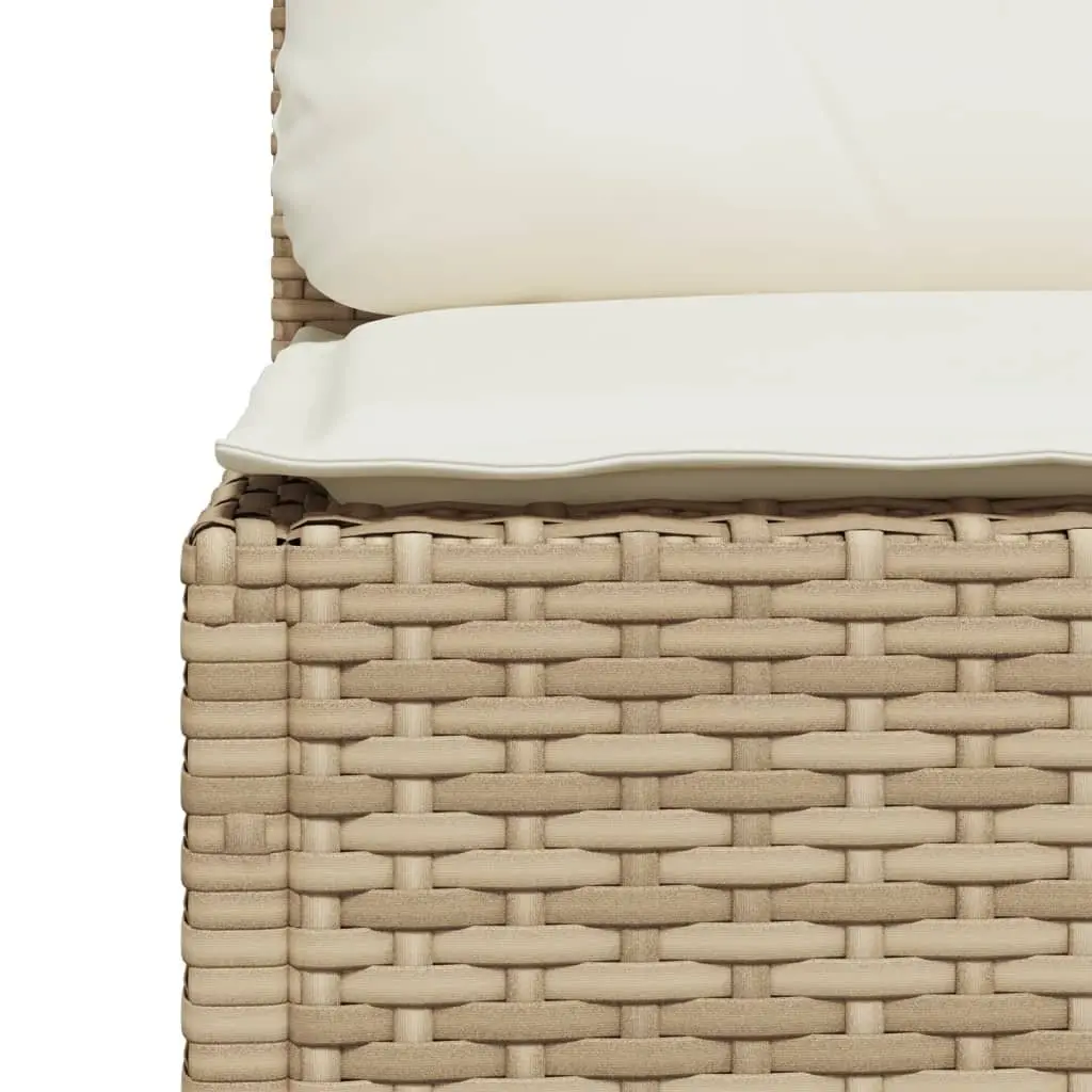 Garden Sofa Set 10 Piece Outdoor Furniture Beige Poly Rattan Modular with