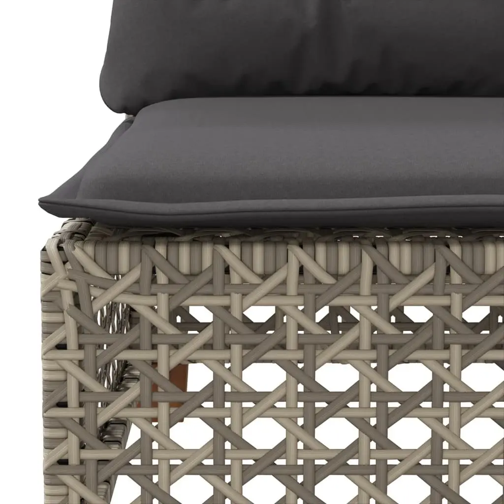 Garden Sofa Set 10 Piece Outdoor Furniture with Cushions Grey Poly Rattan