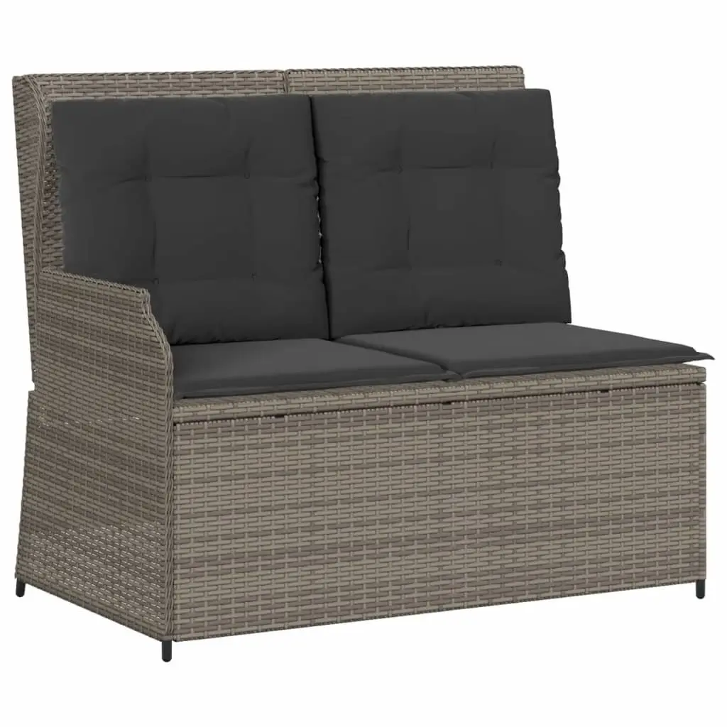 Garden Lounge Set 7 Pieces Grey Poly Rattan Outdoor Furniture Patio with