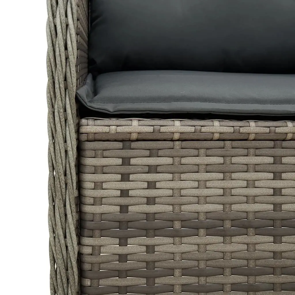 Garden Lounge Set 7 Pieces Grey Poly Rattan Outdoor Furniture Patio with