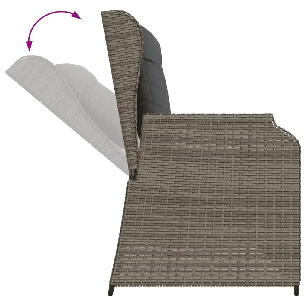 Garden Lounge Set Grey 7 Piece Outdoor Furniture Poly Rattan Patio Sofa Chair
