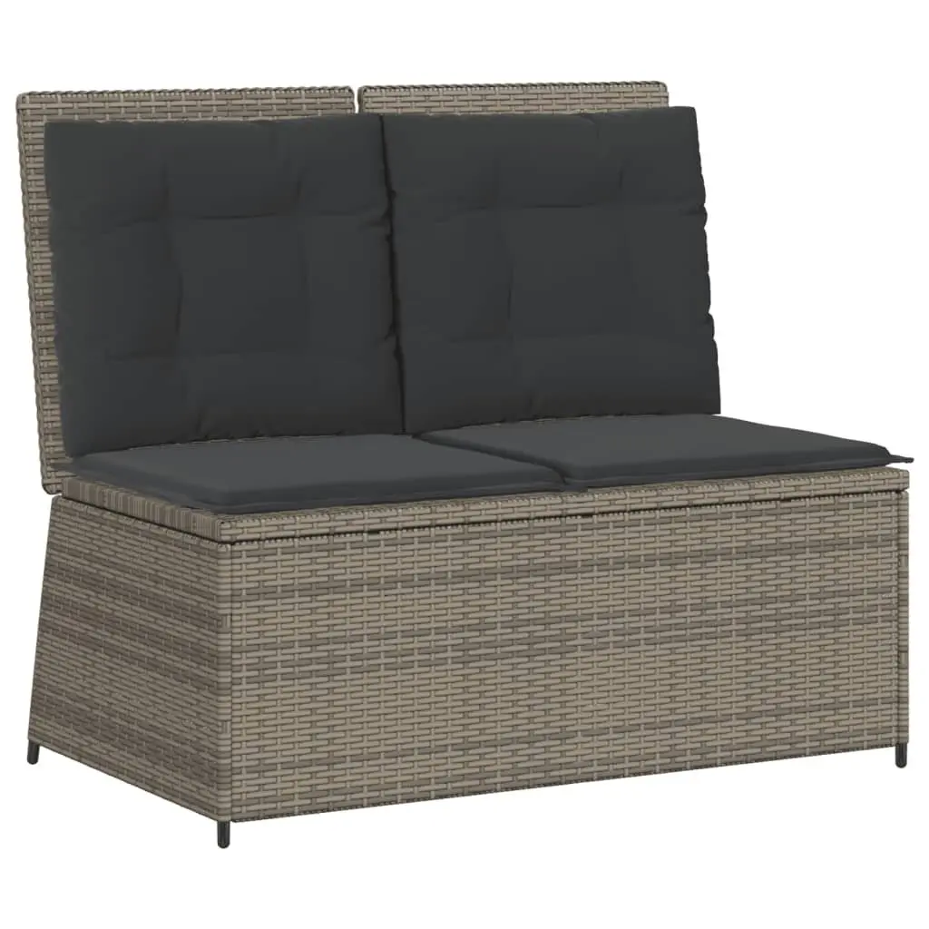 Garden Lounge Set Grey 7 Piece Outdoor Furniture Poly Rattan Patio Sofa Chair