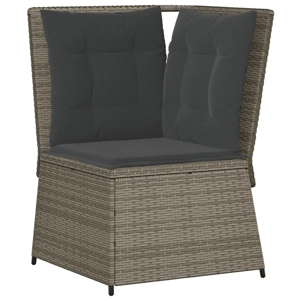 Garden Lounge Set Grey 7 Piece Outdoor Furniture Poly Rattan Patio Sofa Chair