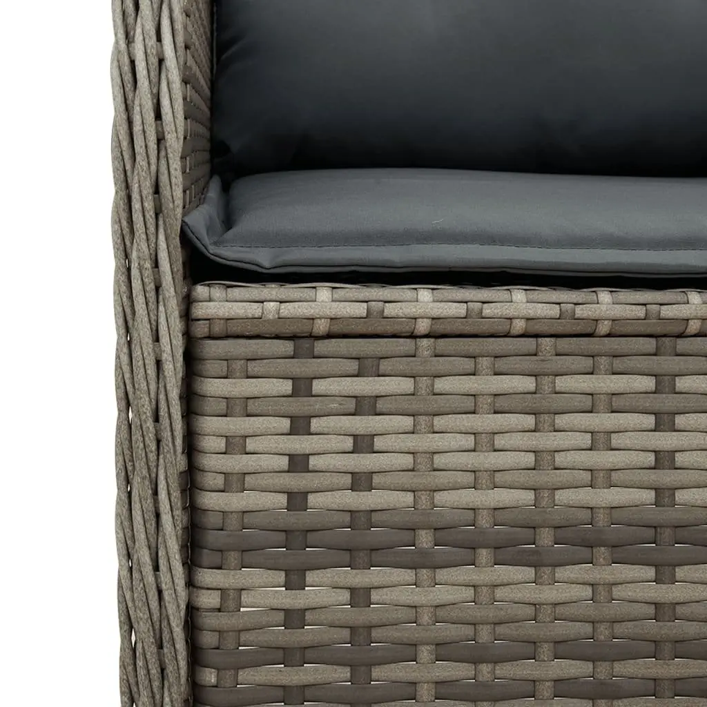 Garden Lounge Set Grey 7 Piece Outdoor Furniture Poly Rattan Patio Sofa Chair