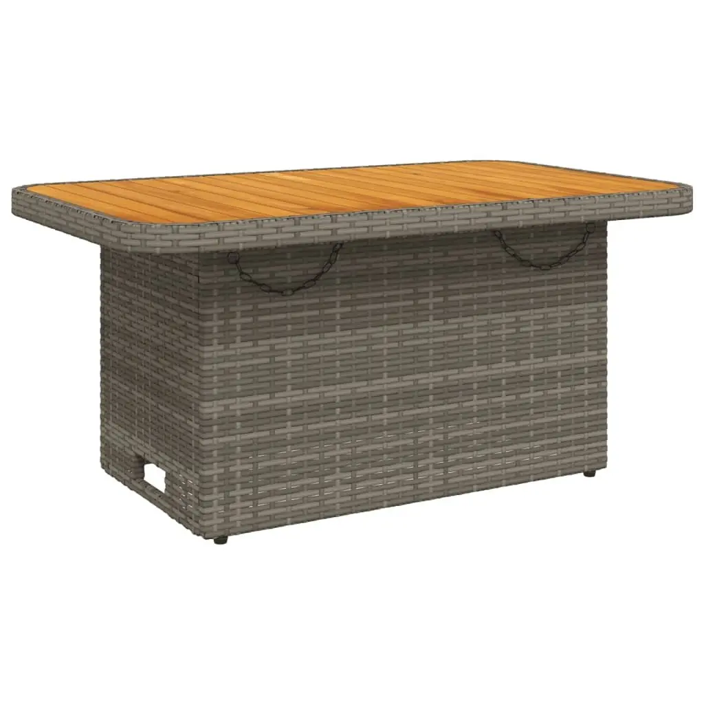 Garden Lounge Set Grey 3 Piece Outdoor Furniture Adjustable Backrest Thick Cushions