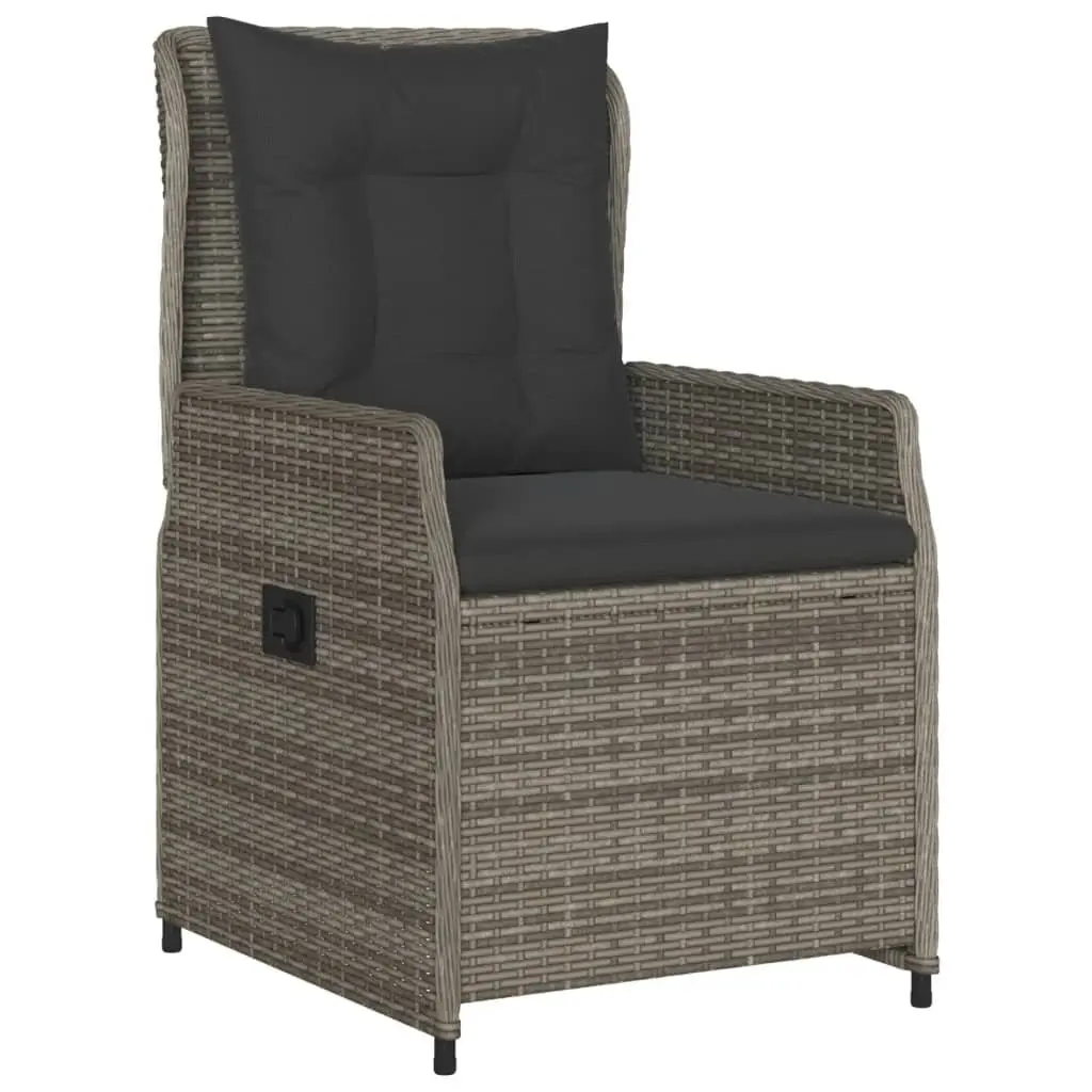 Garden Dining Set 7 Piece Outdoor Furniture Grey Poly Rattan Cushions Patio