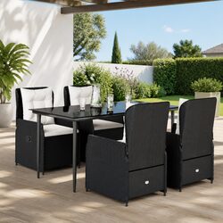 Compact and Elegant 5 Piece Black Outdoor Dining Set