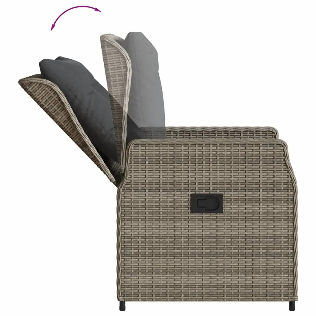 Garden Dining Set 5 Piece Outdoor Furniture Grey Poly Rattan with Cushions Patio