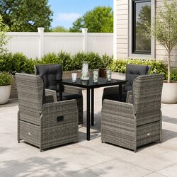 5-Piece Grey Outdoor Dining Set