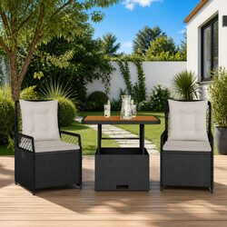 3 Piece Outdoor Dining Set with Adjustable Table