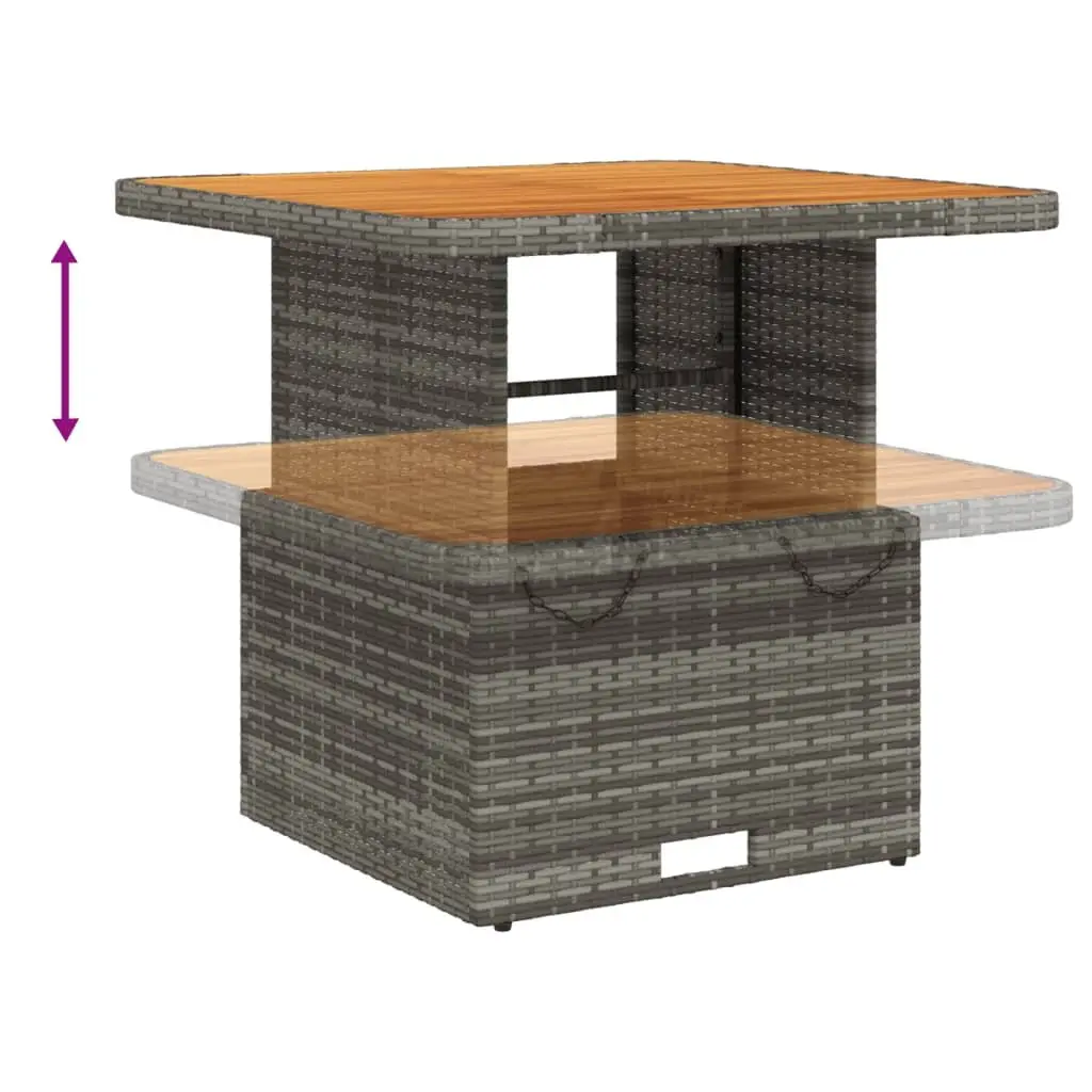 Garden Dining Set 5 Piece Outdoor Furniture Grey Poly Rattan with Cushions