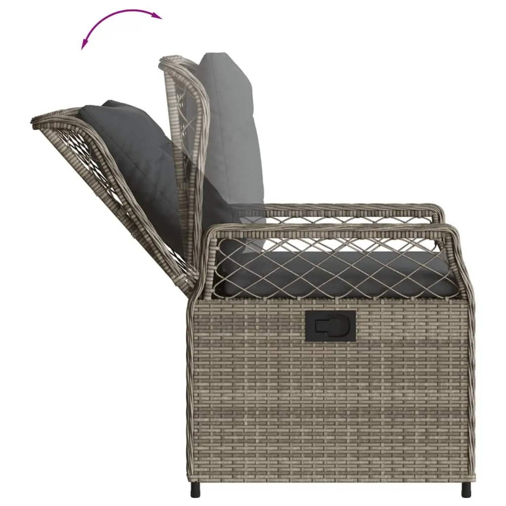 Garden Dining Set 5 Piece Outdoor Furniture Grey Poly Rattan with Cushions