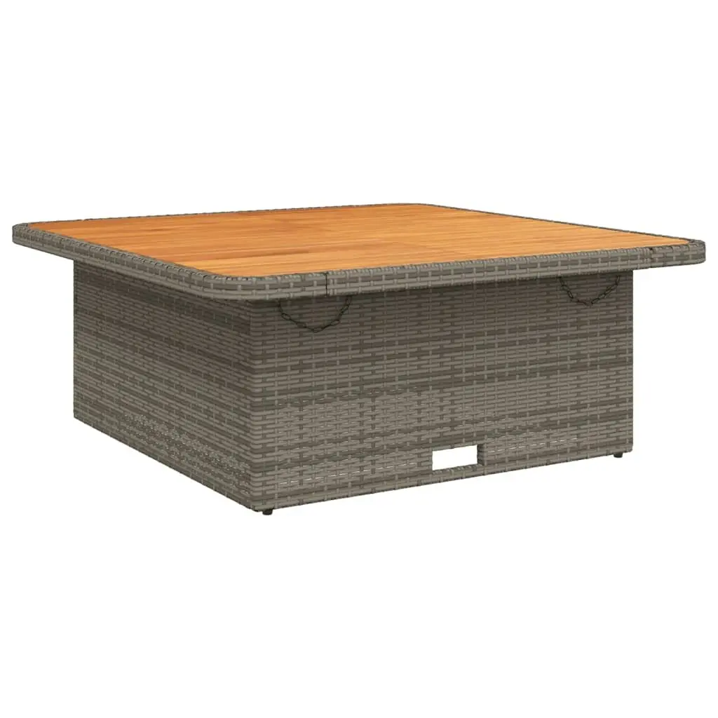 5 Piece Garden Dining Set Grey PE Rattan Outdoor Furniture with Cushions Adjustable Backrest and Tabletop