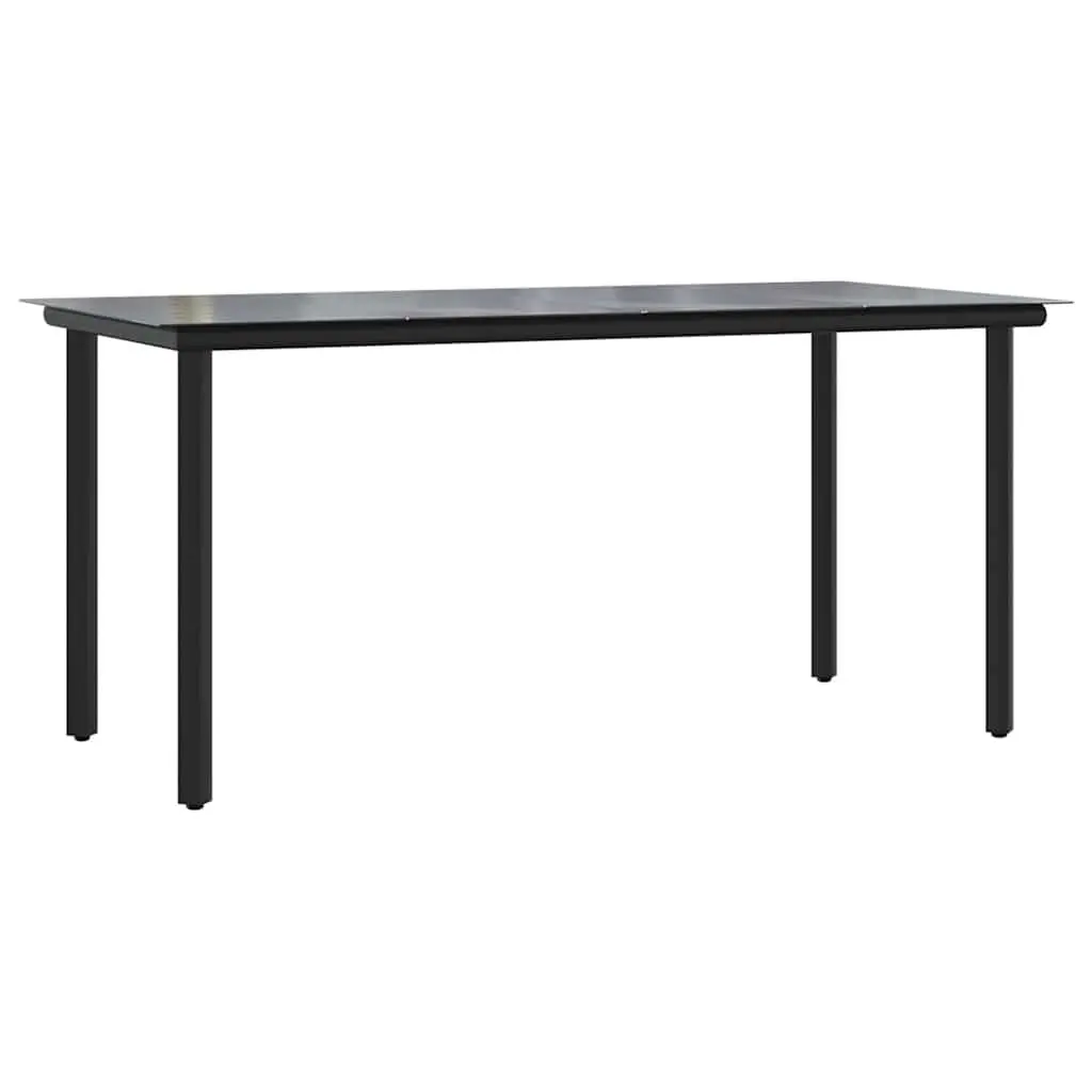 5-Piece Black Rattan Dining Set for Outdoor Spaces