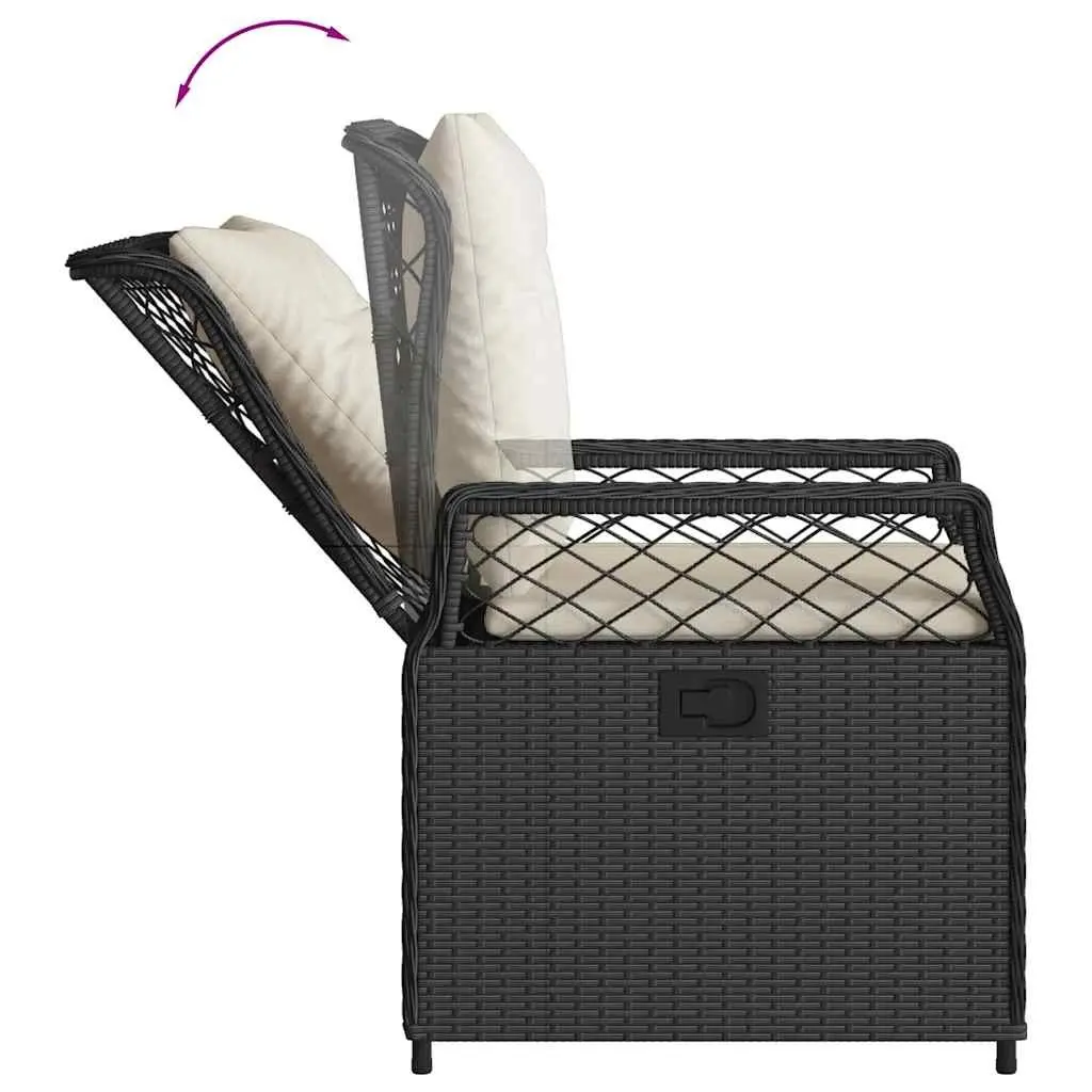 5-Piece Black Rattan Dining Set for Outdoor Spaces