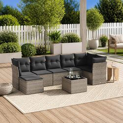8 Piece Garden Sofa Set for Outdoors