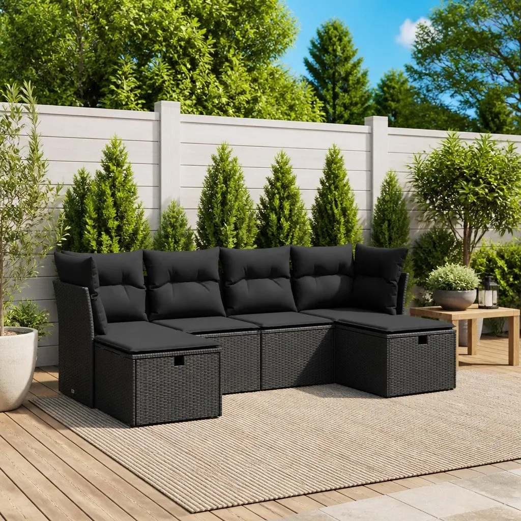 6 Piece Garden Sofa Set for Outdoor Relaxation