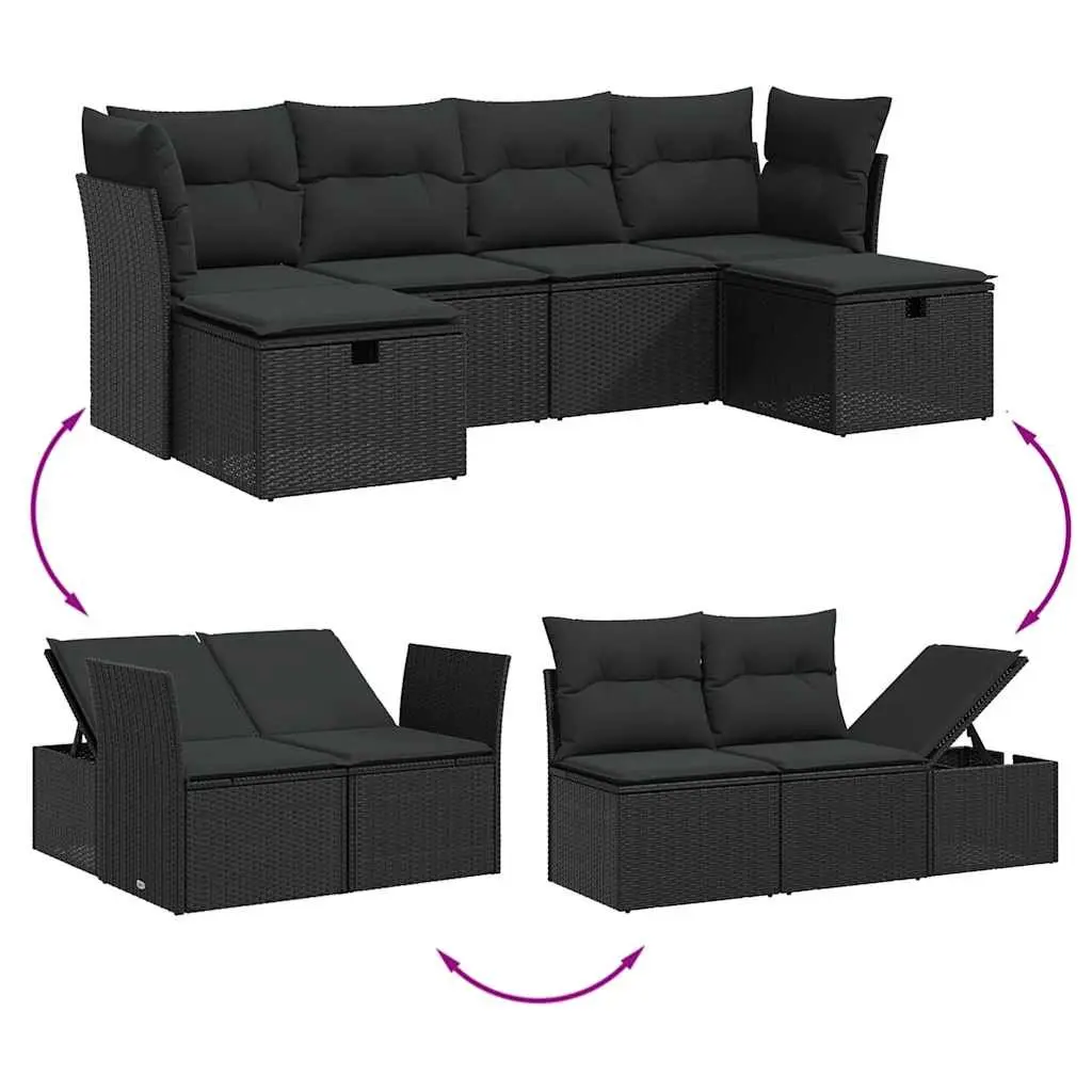 6 Piece Garden Sofa Set for Outdoor Relaxation
