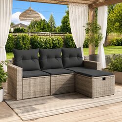 Grey Modular Garden Sofa Set - Space-Saving Design