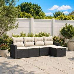 Compact 5 Piece Outdoor Sofa Set with Cushions