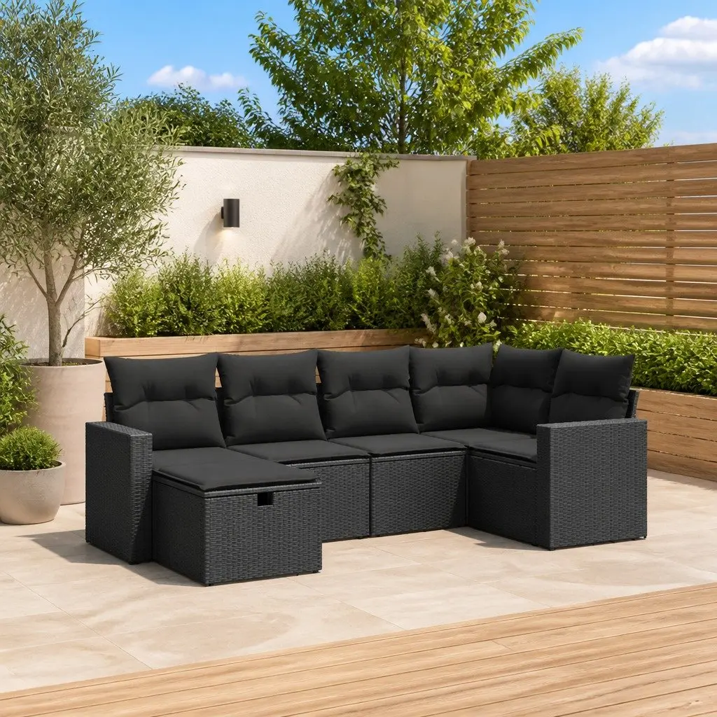 6 Piece Garden Sofa Set with Cushions for Outdoor Relaxation