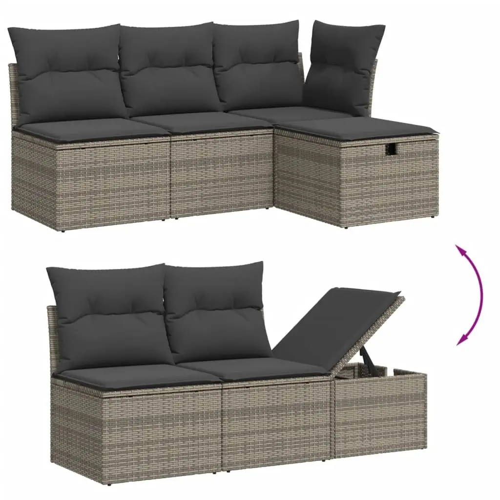 6 Piece Garden Sofa Set in Grey for Relaxation