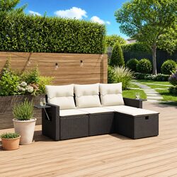 Compact and Stylish 4 Piece Black Outdoor Sofa Set