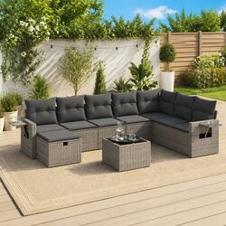 Sleek 9 Piece Garden Sofa Set for Outdoor Comfort