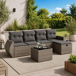 Concise 6 Piece Garden Sofa Set with Easy Maintenance