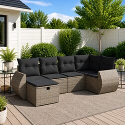 6-Piece Garden Sofa Set with Cushions