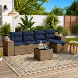 6-Piece Outdoor Sofa Set in Grey