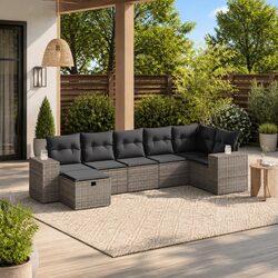 Concise 7 Piece Garden Sofa Set: Quality and Comfort