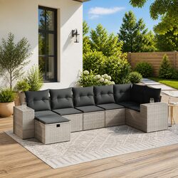 7 Piece Outdoor Sofa Set in Grey