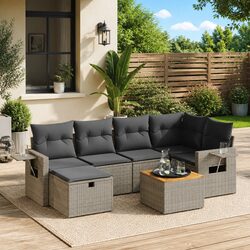 Compact 7 Piece Outdoor Sofa Set for Relaxation