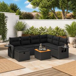8 Piece Modular Garden Sofa Set with Cushions