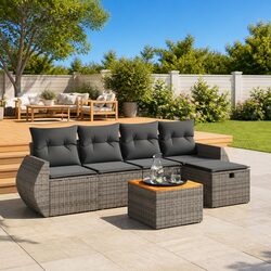 Concise 6 Piece Outdoor Sofa Set with Modular Design