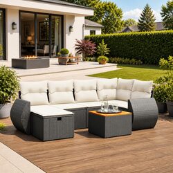 Compact and Confident 7 Piece Garden Sofa Set