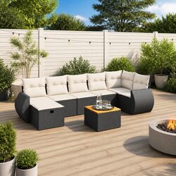 Concise 8 Piece Garden Sofa Set for Stylish Outdoors