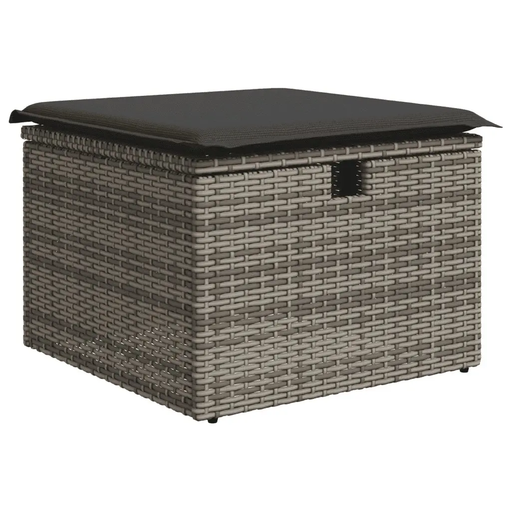 Garden Sofa Set 6 Piece Outdoor Furniture Grey Poly Rattan Patio Sectional